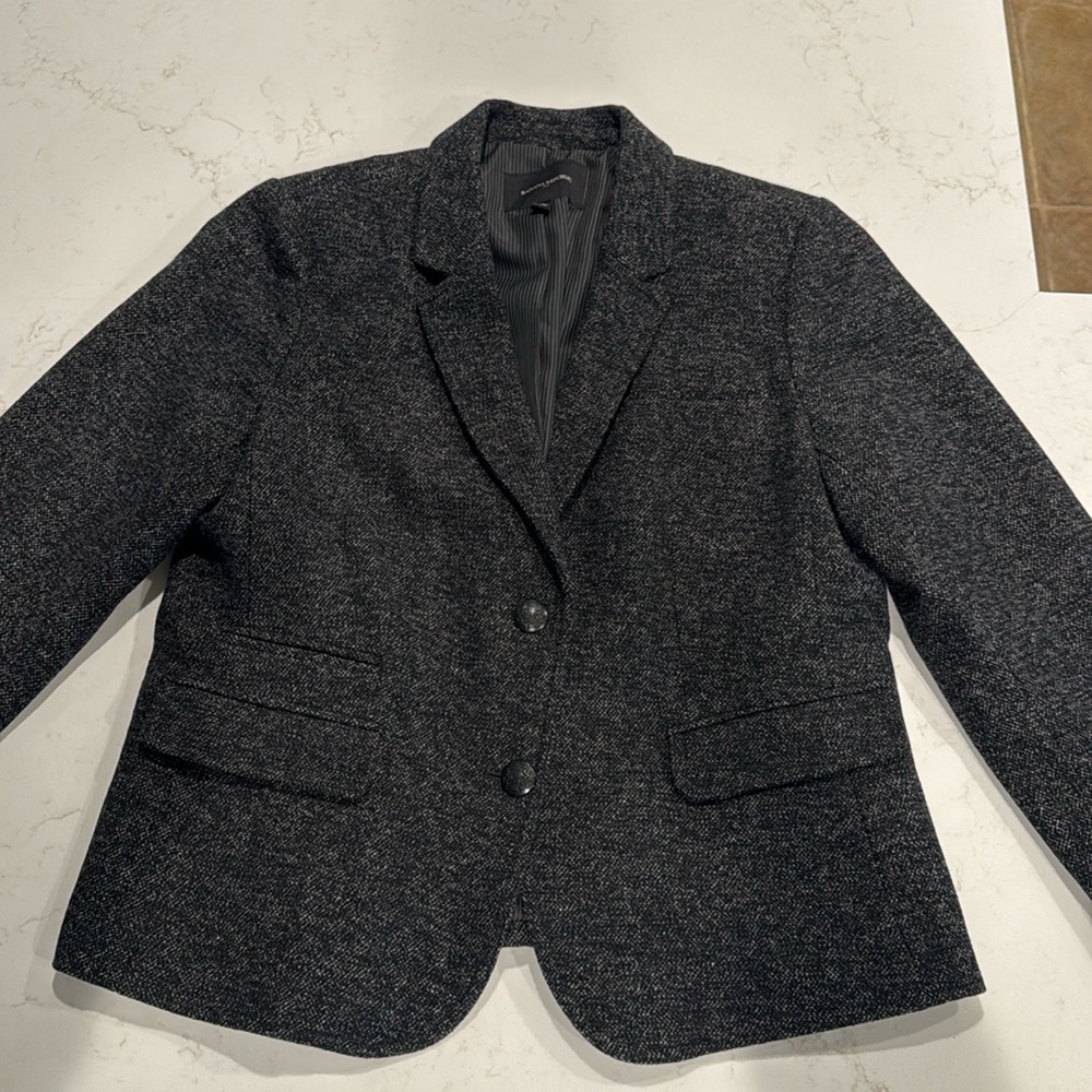 Banana Republic black weave wool blend jacket. Like new.